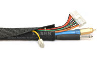 Обруч кабеля с оплеткой велкро черной собственной личности заключительный, гибкая крышка провода велкро